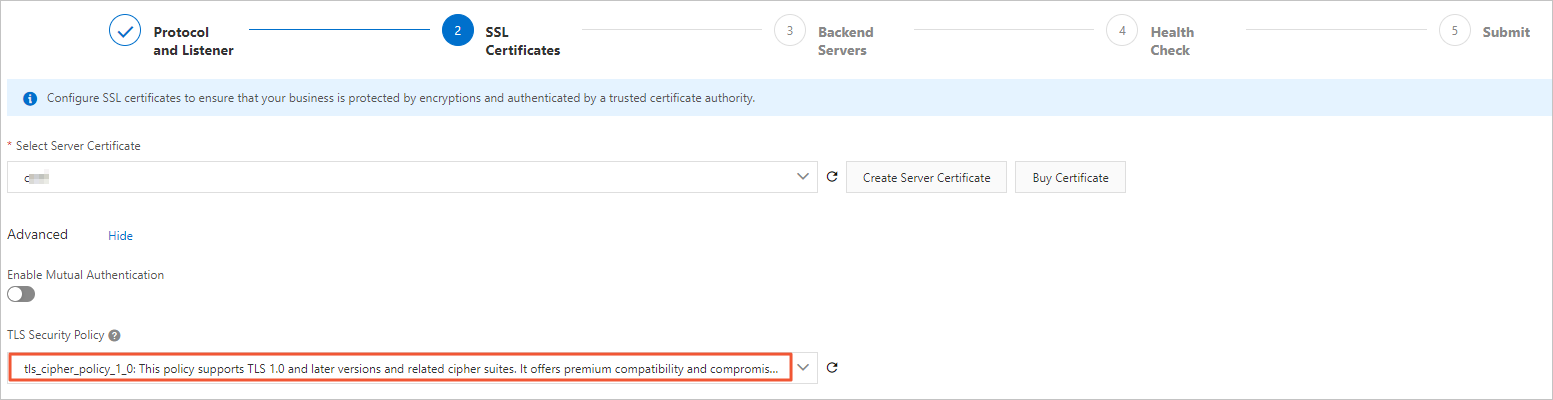 Configure the listener