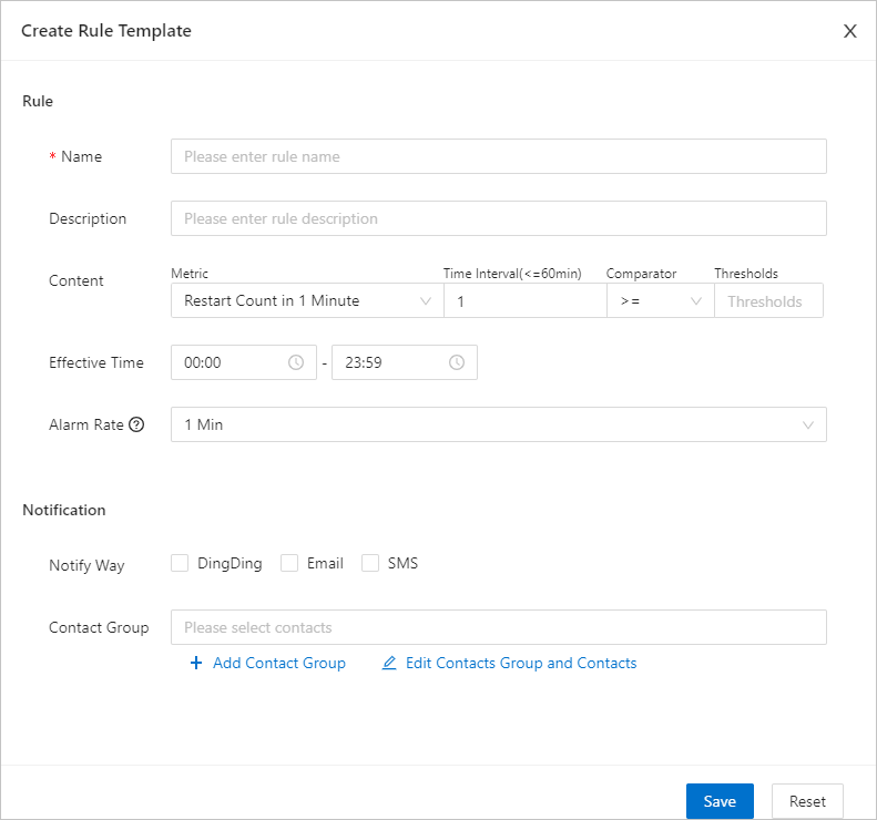 Alert templates