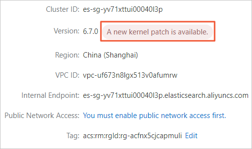 View the kernel version of a cluster