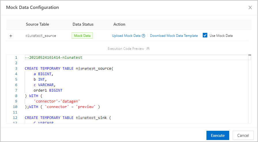 Configure debugging data
