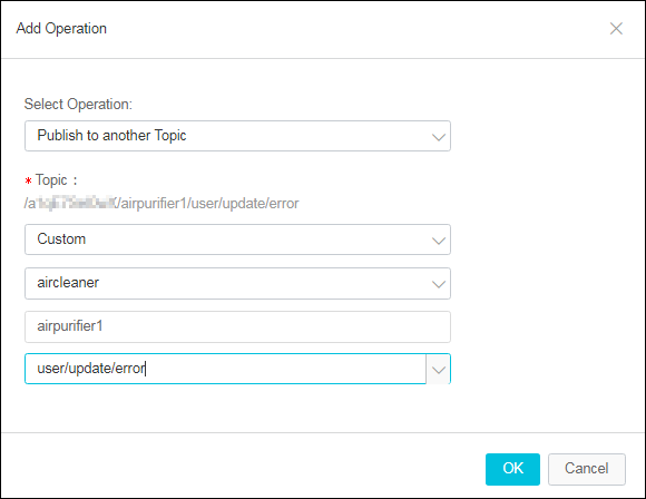 Publish data to another topic