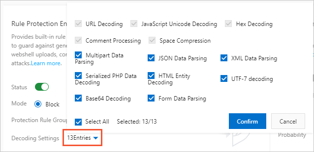 Decoding Settings