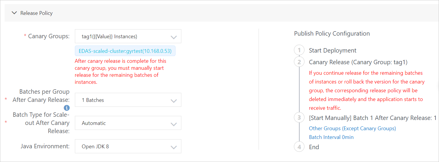 Canary release-release policy