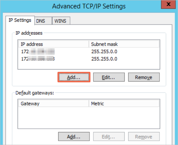 Add IP addresses