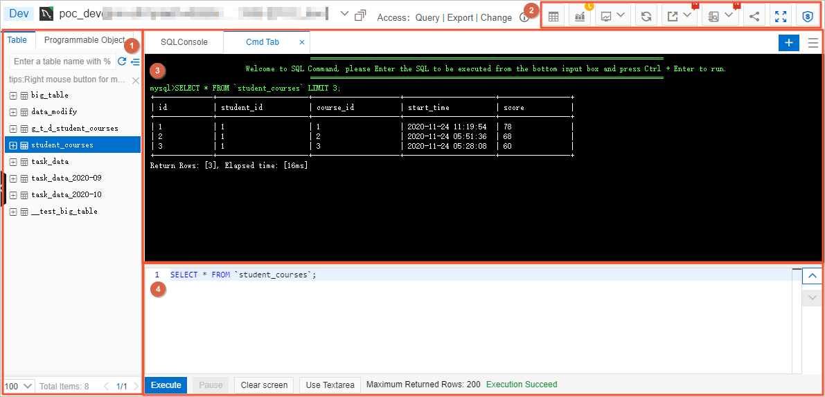 GUI of the Cmd Tab tab