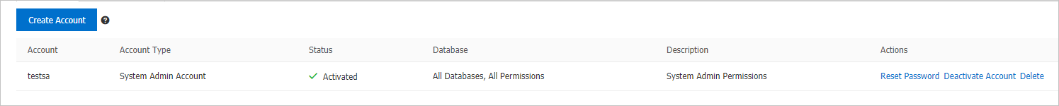 A system admin account is created