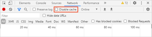 Disable Cache Disabled