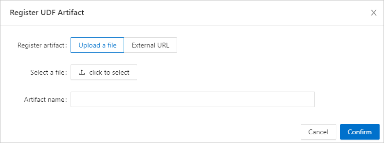 Upload a JAR file.