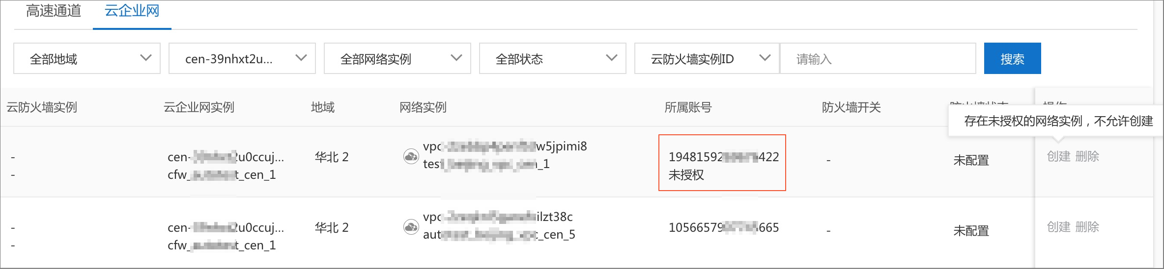 未授权提示
