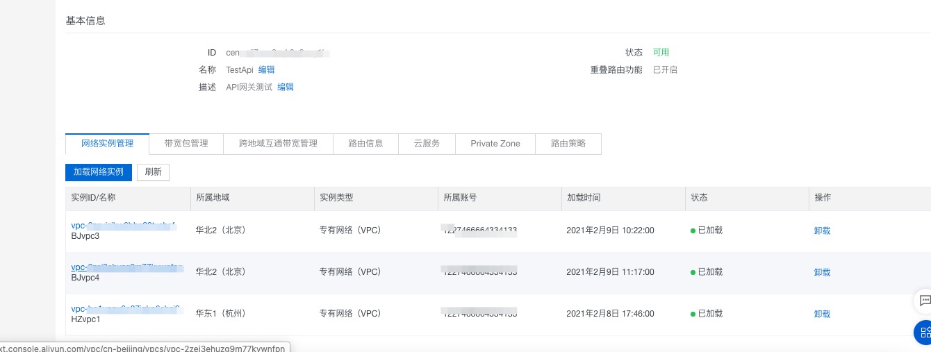 加载网络实例