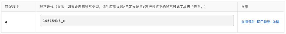 异常列表