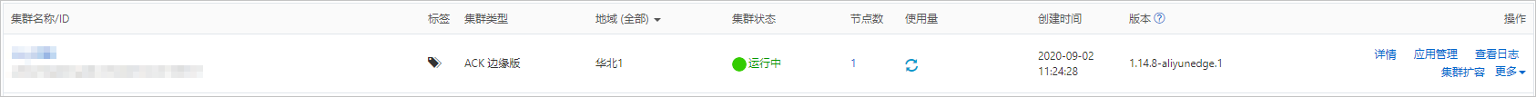 集群列表