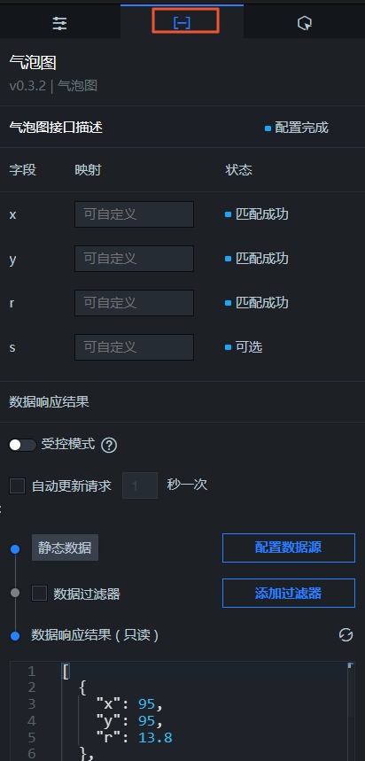 气泡图数据面板