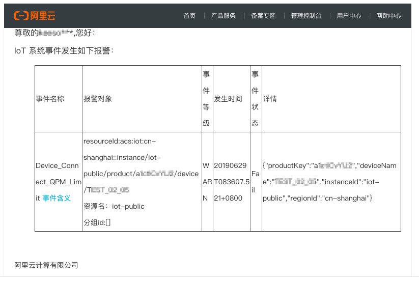 报警邮件