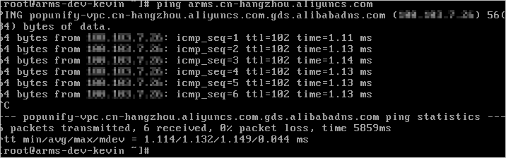 Ping Private Zone