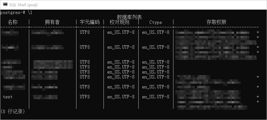 查看已创建的数据库