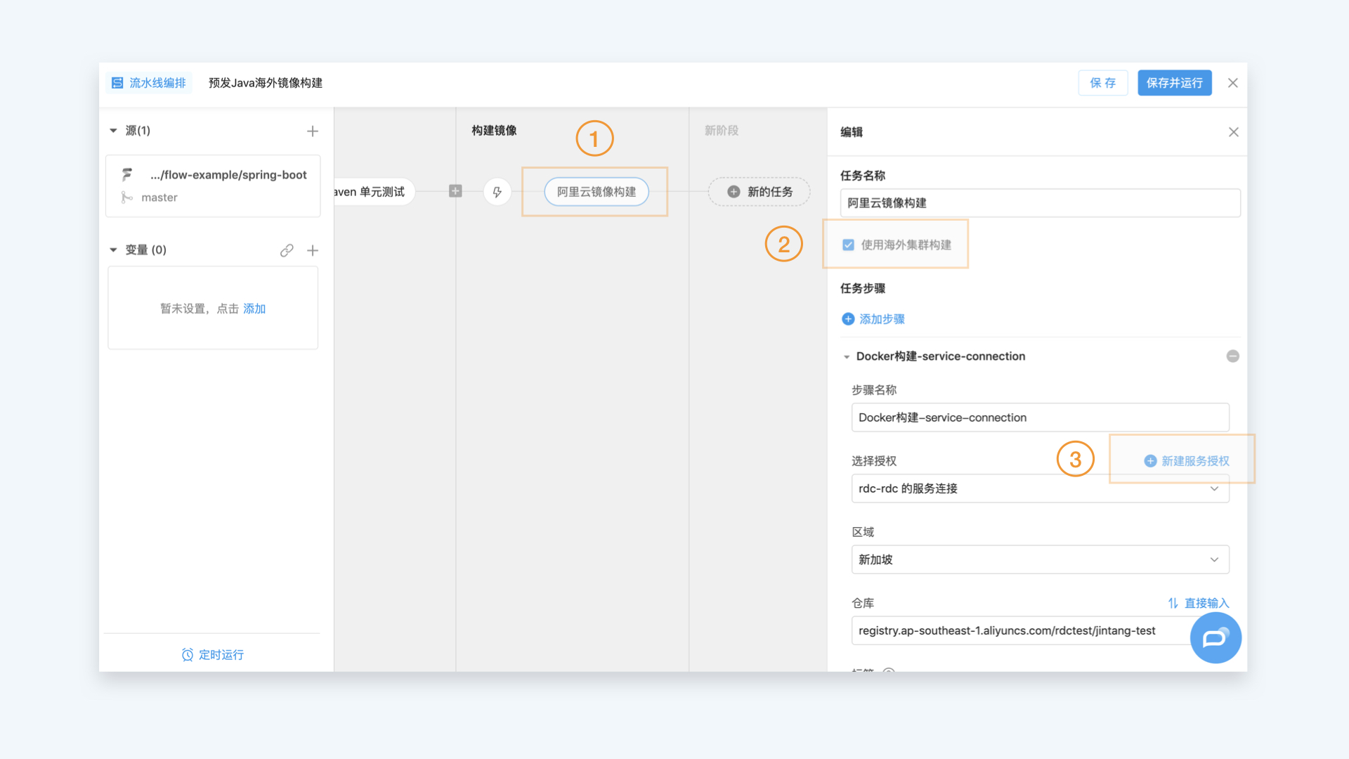 图2.配置容器镜像构建