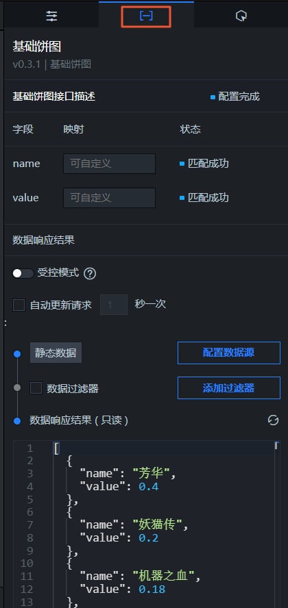基础饼图数据面板