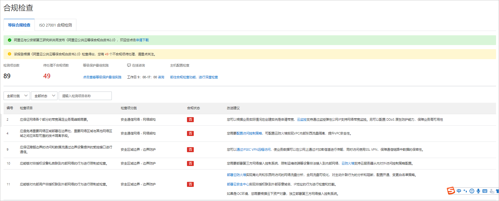等保合规检查报告
