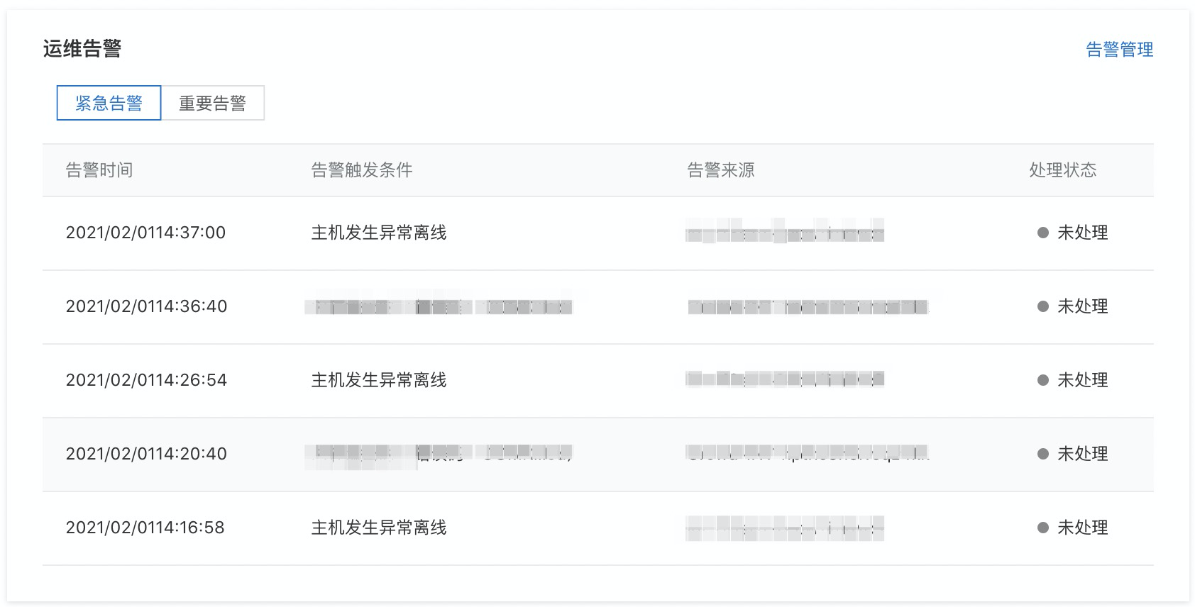 告警记录